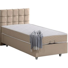 Resim Tavira Tek Kişilik Baza Başlık Letto Yatak Seti - Bej 120 x 200 
