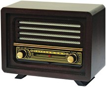 Resim Ahşap Retro Nostaljik Radyo Laleli Model Şarjlı Pil+Adaptörlü Otantik Çarşı
