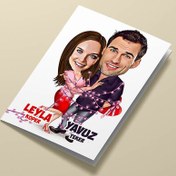 Resim Bizim Büyük Aşkımız Karikatürlü Tebrik Kartı 