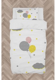 Resim Mekta Home Bebek Ve Çocuk Odası Üç Renkli Balon Desenli Nevresim Takımı 