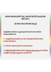 Resim Colorpop Akrilik Hobi Boyaları 8'li Set 8 Adet 50ml Sen Seç 