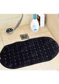 Resim Masajlı Vantuzlu Banyo & Duş Kaydırmazı Paspası Siyah Renk Siyah 