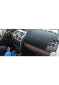 Resim Renault Megane 2 Modellerine Uygun Torpido Koruma Halısı Siyah Kenar Renk Siyah 