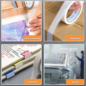 Resim Hype Store Dayson Maskeleme Bandı Beyaz Kağıt Bant 24 mm x 35 Metre 