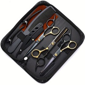 Resim 1 adet berber takım seti, 9 parça 15.24 cm berber makası takımı, profesyonel berber aracı, ev berber dükkanı ve güzellik salonu için uygun 