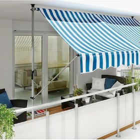 Resim Teleskopik Tente Mavi-Beyaz 250x130 cm 