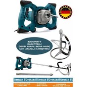 Resim Böhrer Alman HB0403T 3200W Devir Ayarlı Çift Şanzıman Yeni Nesil Elektrikli Boya Harç Çok Amaçlı Mavi Karıştırıcı 