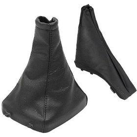 Resim Suofeng Opel Astra G Vauxhall El Fren Kılıfı - 2 Adet Siyah Pu Deri Manuel Vites Koruması 1998-2004 