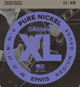 Resim D'Addario EPN115 XL Pure Nickel Elektro Gitar Teli - Medium (11-48) 