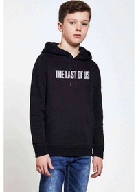 Resim The Last Of Us Logo Baskılı Unisex Çocuk Kapüşonlu Siyah Sweat (534714866) Siyah 