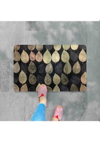 Resim Kopya - Dijital Baskılı Desenli Dekoratif Dış Kapı Önü Ve Iç Mekan Paspası Yıkanabilir Kaymaz Taban Siyah 