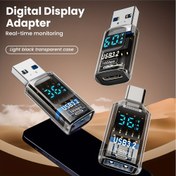 Resim Dijital LED Ekran ile USB-C OTG Adaptörü - 10Gbps Veri Transferi, 60W Yüksek Güç, USB 3.2 Erkek Tip-C Dişi Uzatma, Parlak Plastik, Telefon, Laptop, Tablet için Evrensel Uyumluluk 