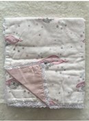 Resim Kenarı Fistolu Bulutta Uyuyan Panda Çift Kat Pazen Battaniye 80 80 Cm Ekru 