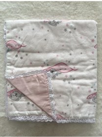 Resim Kenarı Fistolu Bulutta Uyuyan Panda Çift Kat Pazen Battaniye 80 80 Cm Ekru 