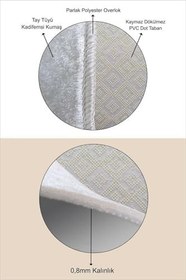 Resim Pelangi Uçan Balon Bulut Desenli Halı Dijital Baskı Yıkanabilir Kaymaz Taban Leke Tutmaz Çocuk Odası Halısı, Beyaz 60 x 200 