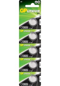 Resim GP CR2025 3V Lityum Kartela Düğme Pil 5 x 5'li 
