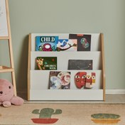 Resim Just Home Ada Çocuk Odası Montessori Kitaplık - Beyaz / Safir Meşe 