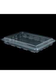 Resim BAKOM AMBALAJ Kullan At Tek Kullanımlık Plastik Kapaklı Kase / Baklava Güllaç Kutusu 50 Adet 1000cc 