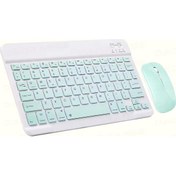 Resim Schitec Kablosuz Klavye Ve Mouse Set Type-c Şarjlı Bluetooth 2.4g Bağlantlılı Açık Yeşil Diğer 