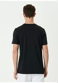 Resim Unisex Basic Bisiklet Yaka Regular T-shirt - Siyah 