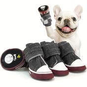 Resim 4 Adet Evcil Hayvan Botu, Şık ve Nefes Alabilen Kaymaz Spor Ayakkabılar, Küçük Orta Büyük Köpekler İçin Körpe Spor Kanvas Ayakkabısı, Pati Koruyucu Köpek Ayakkabısı 