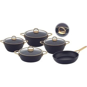 Resim Lidya Gold 9 Parça Tencere Set 