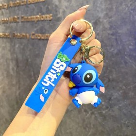 Resim Baijiafu2 Yeni Çizgi Film Animasyon Stitch Serisi Yumuşak Kauçuk Anahtarlık Bebek Çantası Kolye Anahtarlık Küçük Hediye (Yurt Dışından) 