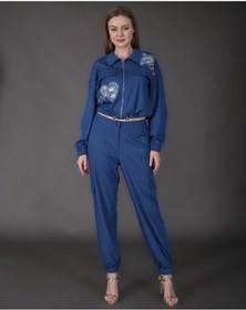 Resim Modatalika Kadın Yeni Sezon Denim Ceket Taş Detaylı Pantolon Spo 001 