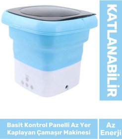 Resim Robinanka Katlanabilir Mini Çamaşır Makinesi Mavi 