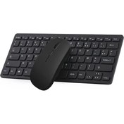 Resim TezMax Redmi Pad SE 8.7" Kablosuz Wireless Pilli Klavye Mouse Seti - Siyah 
