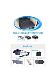 Resim Araç İçi Şişme Yatak Şişme Araba Koltuğu Yatağı Gri Renk 