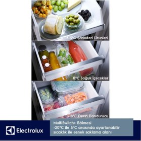 Resim Electrolux ELT9VE52M0 522 L No-frost Gardrop Tipi Buzdolabı Siyah 