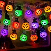 Resim 1 Adet, Geliştirilmiş Çok Renkli Balkabağı Iç Aydınlatma Seti Halloween Dekorasyonu, 200cm/78.74 inç İnce 10 LED'den Oluşan Pil Destelli Cadılar Bayramı Şerit Lambası, 10 Pillik (Piller dahild deyldır) 