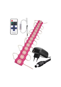 Resim 20 Adet 24 Volt 1,5 Watt Tek Lensli Pembe 3030 Smd Led Modül 12a Tek Renk Rf Dimmer 2a Priz Tipi Ada 