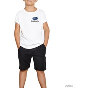 Resim Subaru Logo Beyaz Çocuk Tişört Siyah 