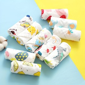 Resim 5'li Yumuşak Pamuk Muslin Kare Mendil Seti, Yüksek Yoğunluklu Tülbentin 6 Katından Yapılmıştır, Muslin Bezler, Havlular, Muslin Pamuk Mendilleri, Yumuşak Havlular, 26,92X26,92 cm Ölçülerinde, Günlük Kullanıma Uygun, Hoş Sürprizler İçin Rastgele Desenlerle Modern Stil Sunar. 