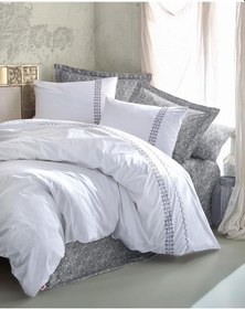 Resim Cotton Box Majestic Seri Çift Kişilik Nevresim Takımı Paola Gri 