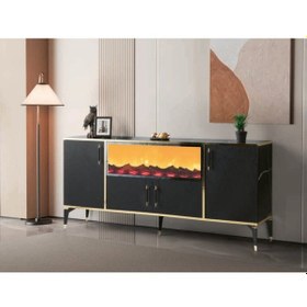 Resim Bera Siyah Damla Şömineli Konsol Siyah 