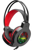 Resim Doganline Store SNOPY SN-GX7 Crazy USB LED'li Mikrofonlu Oyuncu Kulaklığı, Siyah 