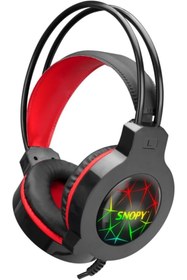 Resim Doganline Store SNOPY SN-GX7 Crazy USB LED'li Mikrofonlu Oyuncu Kulaklığı, Siyah 