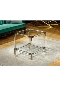 Resim Lamedore Ralph Serısı Gumus Kare Yan Sehpa 60x60x60 Cm 