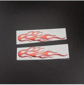 Resim Tongdashop Kırmızı 4 Renkli 3d Alev Reflektif Motosiklet Çıkartma Dekoru Universal Scooter 