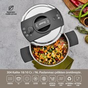 Resim Amboss Enio Matik 22 cm 8 lt Paslanmaz Çelik Düdüklü Tencere 