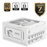 Resim MSI MAG A1000GL PCIE5 Beyaz 1000W 80+ Gold Full Modüler 135MM Fanlı Güç Kaynağı 