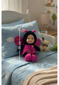 Resim Sevimli Bebek Yüzlü Arı Peluş Oyuncak Arı Kostümlü Bebek 25 Cm - Yumuşak Uyku Arkadaşı Hediyelik Pembe 