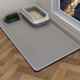 Resim Ev Kedisi Kedi Kumu Paspası Kedi Kumu Kutusu Anti-Splash Mat Ekstra Büyük Çift Katmanlı Filtre Anti-Sızdırmaz Çıkış Kontrol Kum Mat Pet Kedi Tedarik 