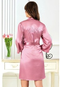 Resim Faal 5914 Kadın Saten Bride Sabahlık-pembe Pembe 