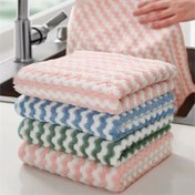 Resim 5 Adet Mikrofiber Temizlik Bezi, Dokuma Polyester, Süper Emici, Mercan Polar Dalgalı Örgü, Mutfak, Banyo, Oturma Odası, Yatak Odası, Açık Hava İçin 