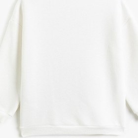 Resim Koton Kelebek Baskılı Simli Sweatshirt Uzun Kollu Bisiklet Yaka Şardonlu Ekru 3skg10265ak 