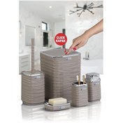 Resim Okyanus Home Luna Vizon Kromlu Kare 5'li Banyo Seti Vizon 